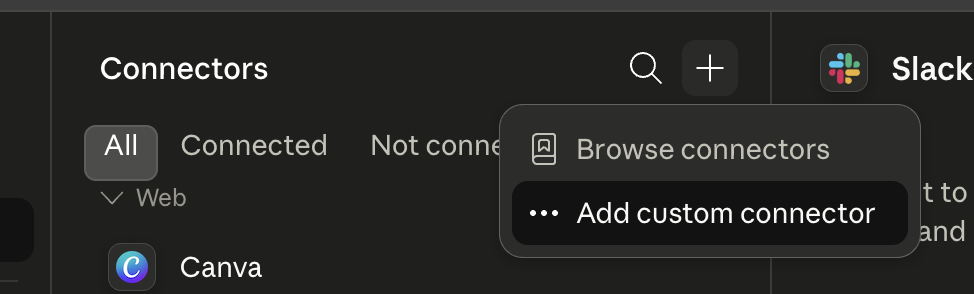 Add custom connector